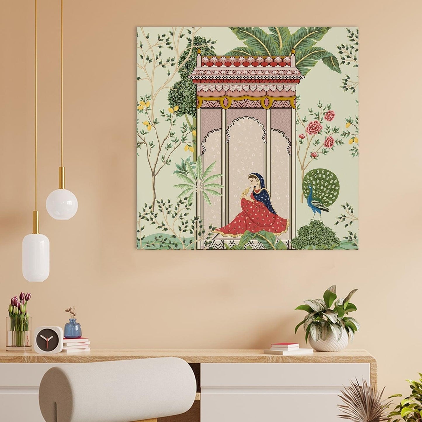 Traditional Mughal queen Canvas Painting
