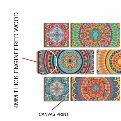 Ethnic Indian Mandala Canvas Painting For Living Room and Hotel 