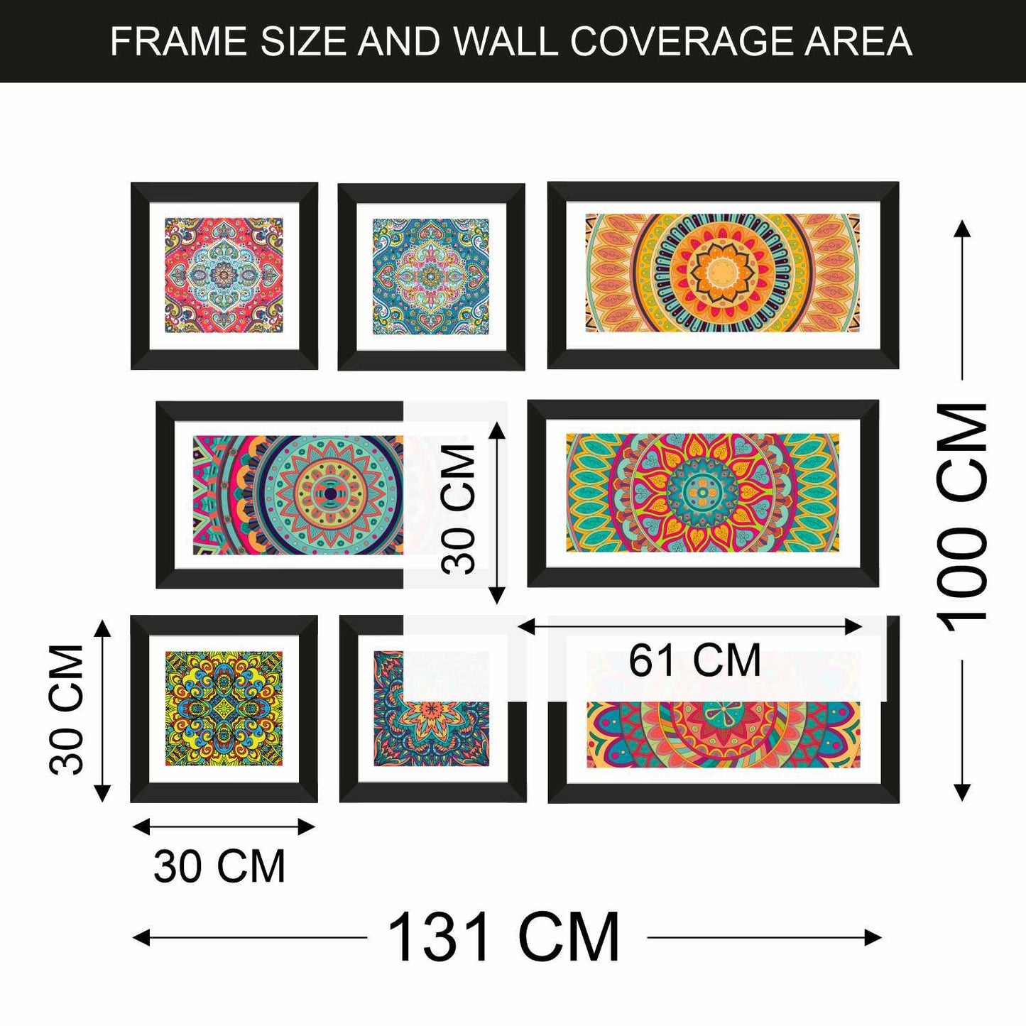 Ethnic Indian Mandala Canvas Painting Framed For home and office