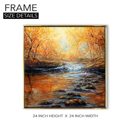 River Vastu Canvas Paintings Framed For Home and Office