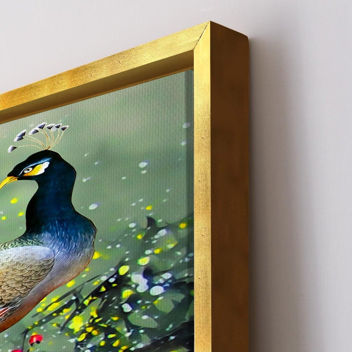 Peacock Vastu Canvas Painting Framed for Living Room Wall