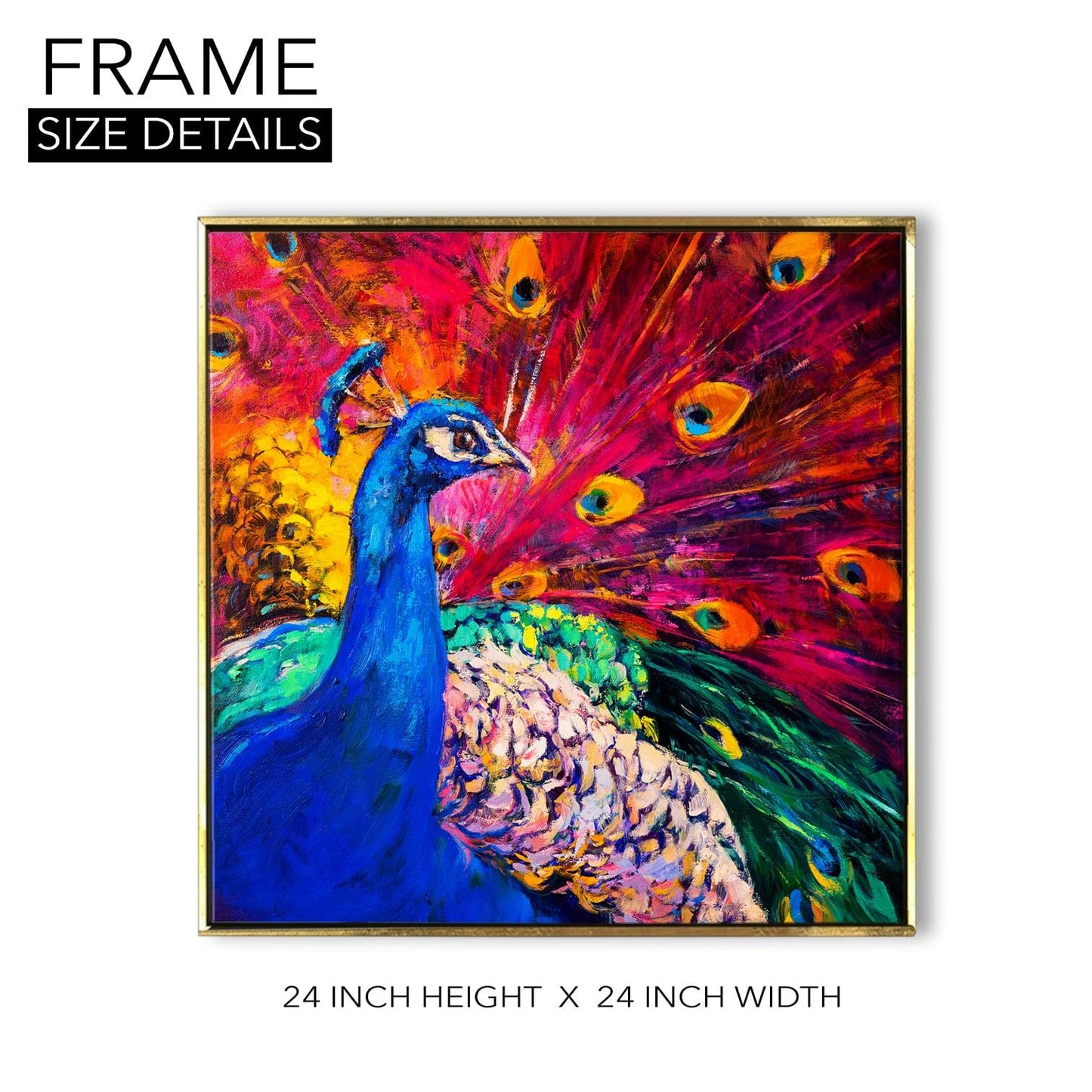 Peacock Vastu Canvas Painting Framed For Living Room