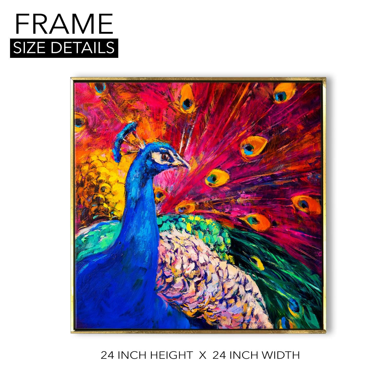 Peacock Vastu Canvas Painting Framed For Living Room