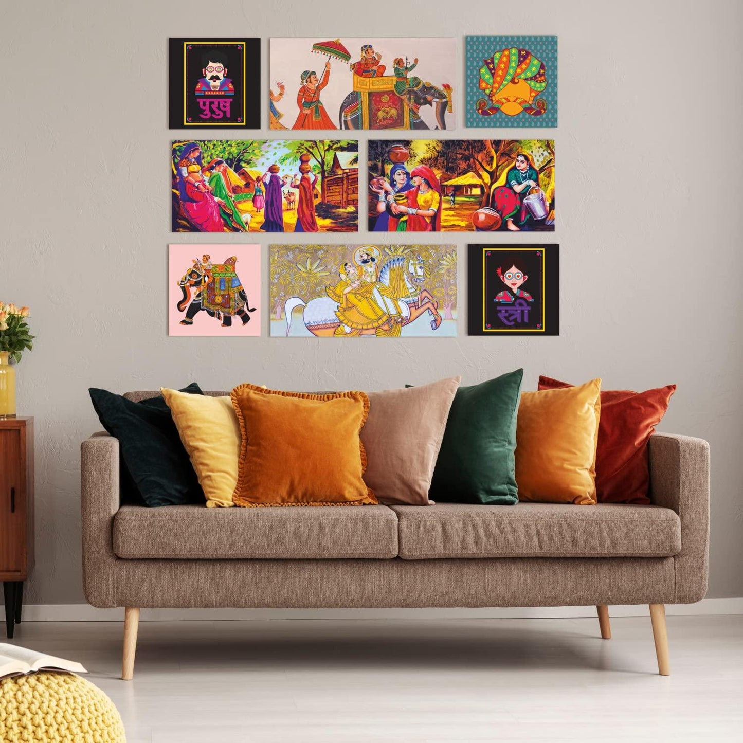 Ethnic Indian Rajasthani Canvas Panting Frame For Home and Office