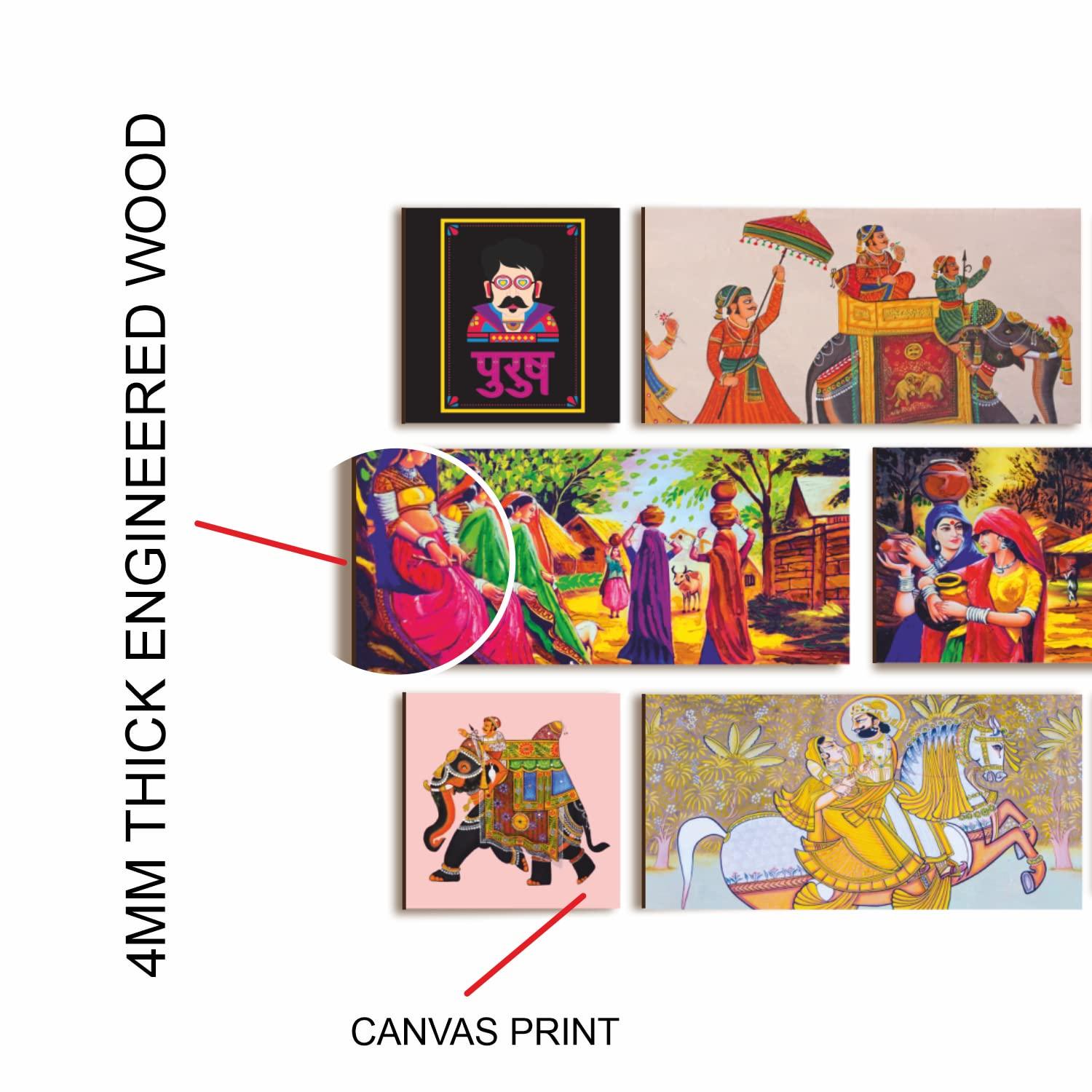 Ethnic Indian Rajasthani Canvas Panting Frame For Home and Office