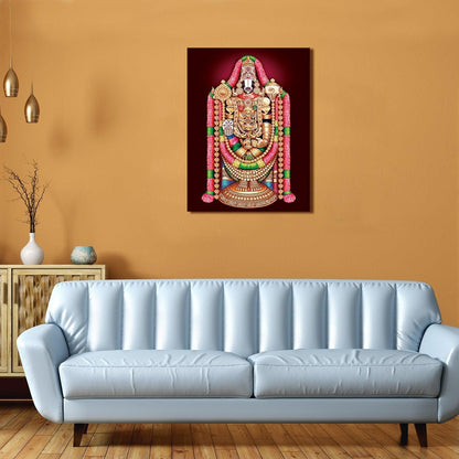 Lord Tirupati Sri Tirumala Balaji Venkateswara Canvas Painting Frame