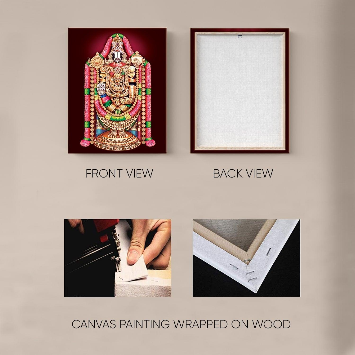 Lord Tirupati Sri Tirumala Balaji Venkateswara Canvas Painting Frame