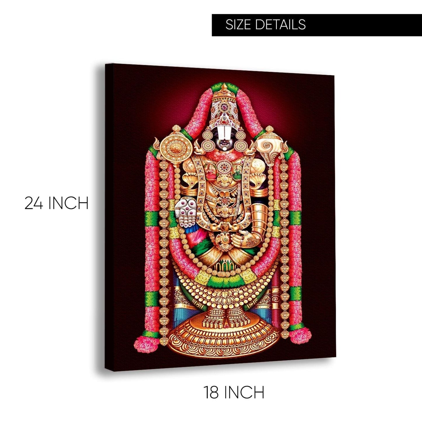 Lord Tirupati Sri Tirumala Balaji Venkateswara Canvas Painting Frame
