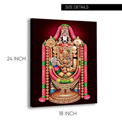 Lord Tirupati Sri Tirumala Balaji Venkateswara Canvas Painting Frame