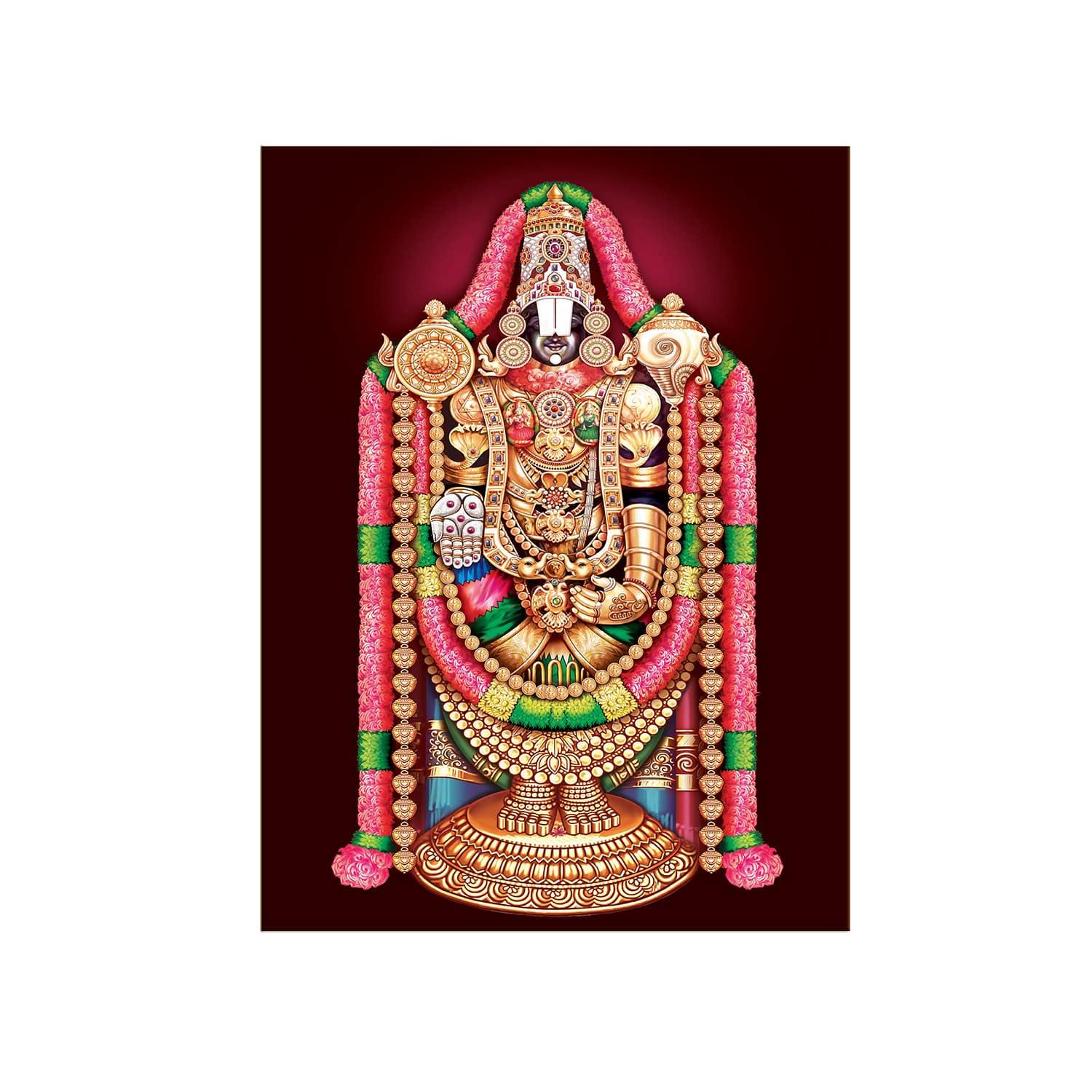Lord Tirupati Sri Tirumala Balaji Venkateswara Canvas Painting Frame