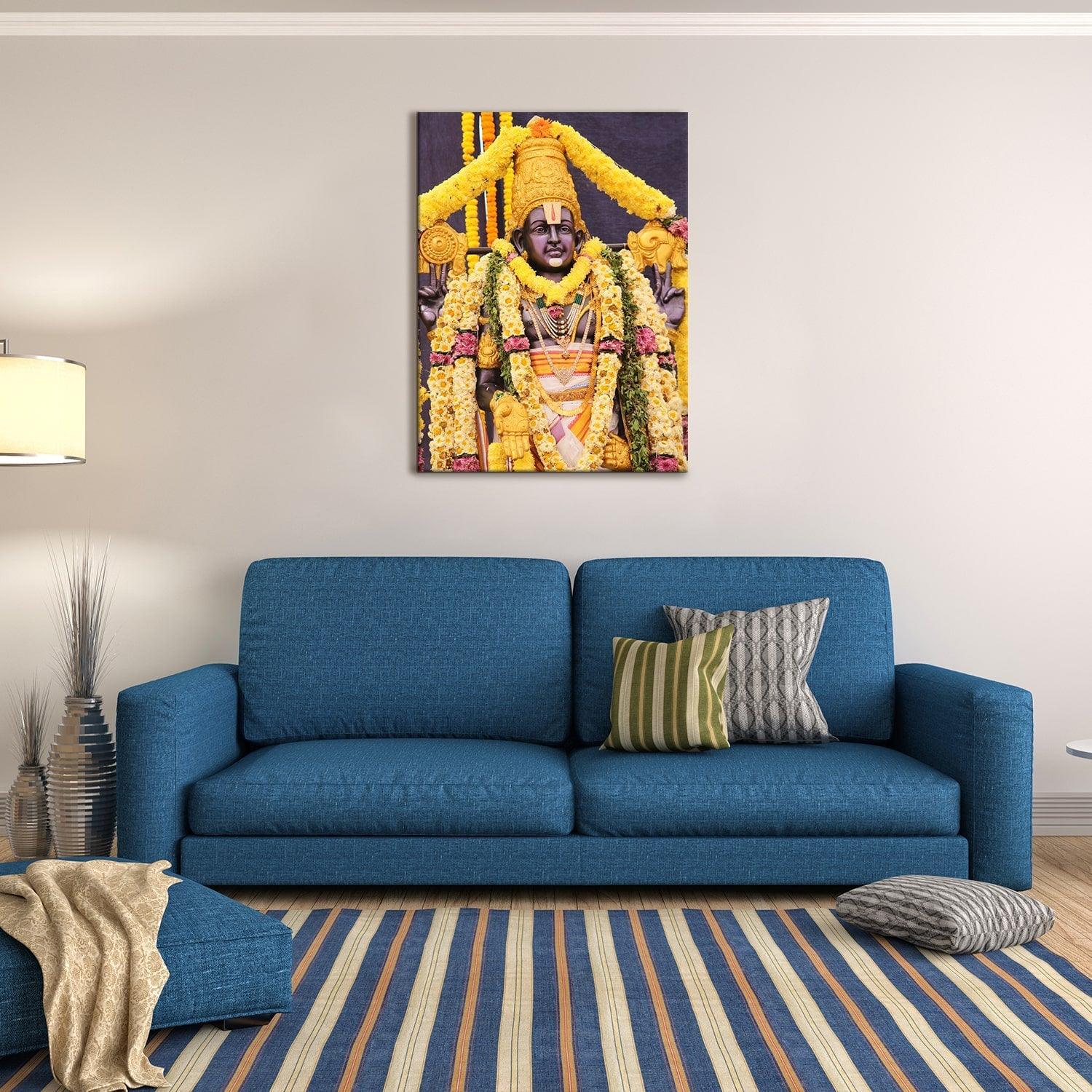 Tirupati Balaji Canvas Art Painting Frame For Home and office