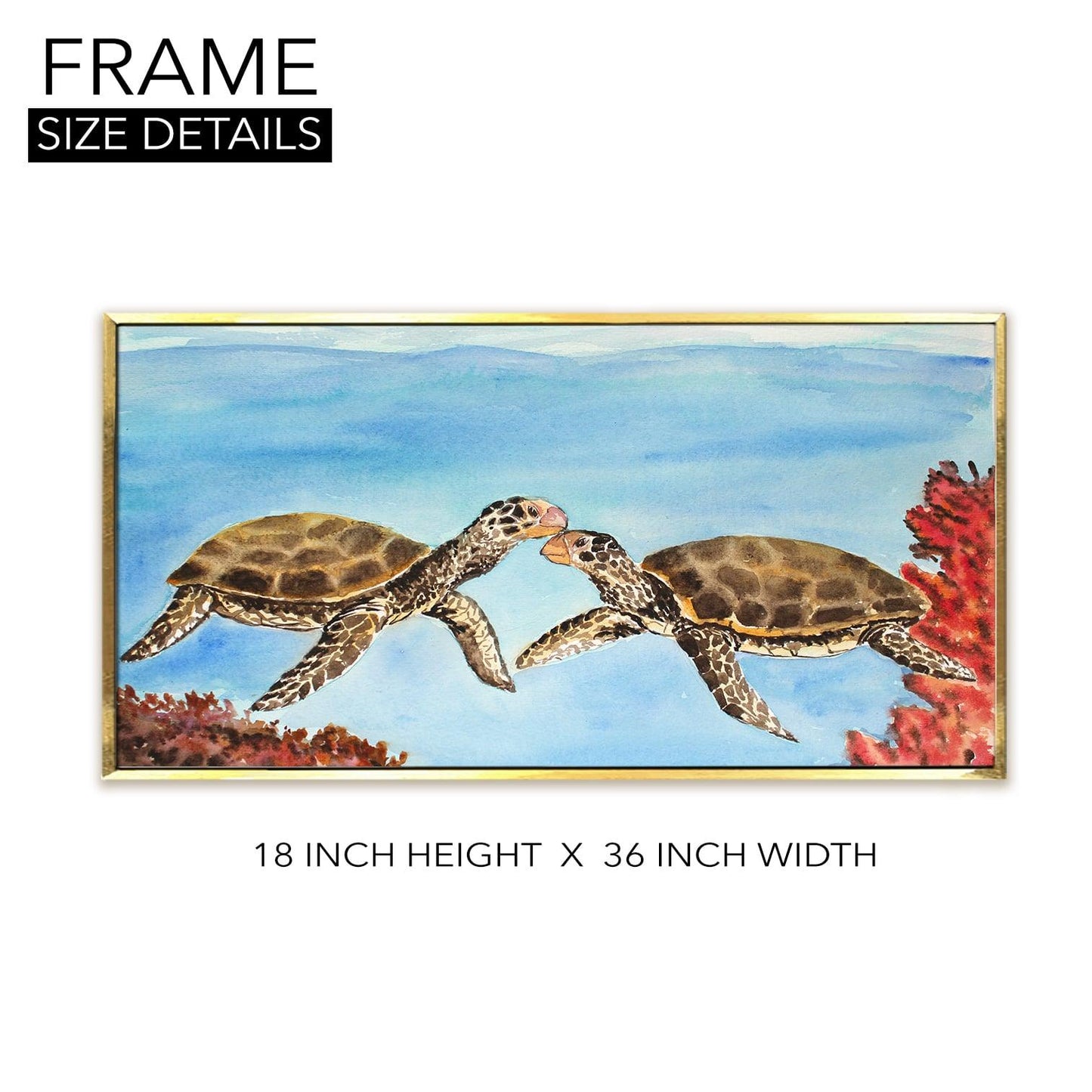 Turtle Vastu Canvas Painting Framed For Living Room Wall Decoration