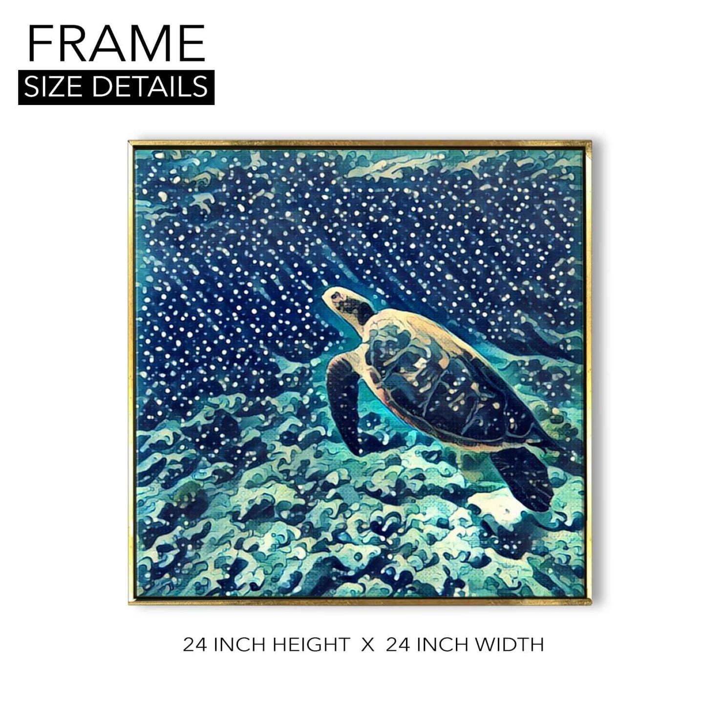 Turtle Vastu Canvas Painting Framed for Home and Office