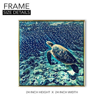 Turtle Vastu Canvas Painting Framed for Home and Office