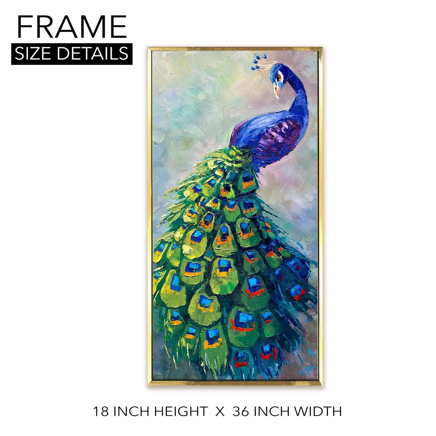 Peacock Vastu Canvas Painting Framed For Bedroom 