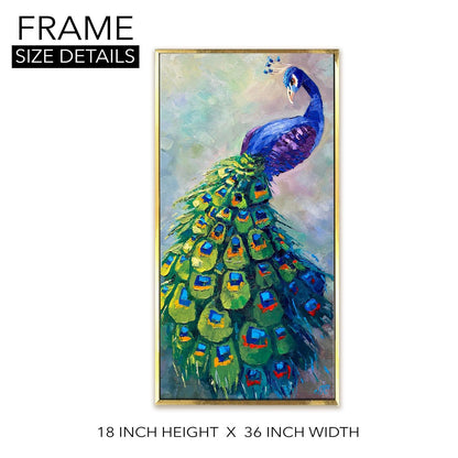 Peacock Vastu Canvas Painting Framed For Bedroom 