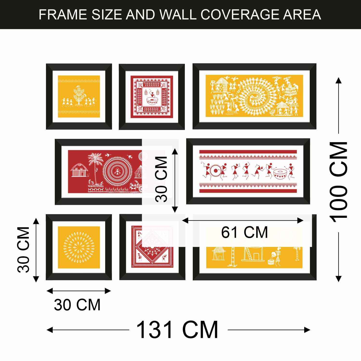 Warli Canvas Painting Framed For Living Room 