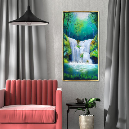 Waterfall Vastu Canvas Paintings Framed For Home and Office