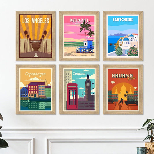 Exclusive Vintage Travel Art Paintings: Enhance Your Home Décor with Framed Masterpieces - Perfect for Living Rooms, Bedrooms, and Office Spaces (ARTFM016) - Khirki.in 