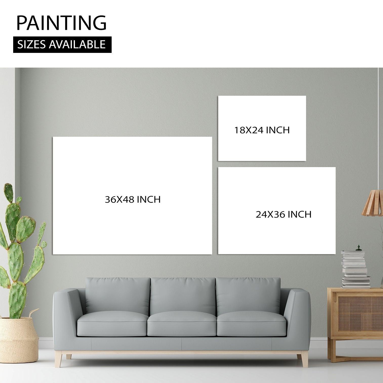 Ethnic Traditional Indian Varanasi Ganga Ghat Banaras Large Wall Art Canvas Painting For Home Decor