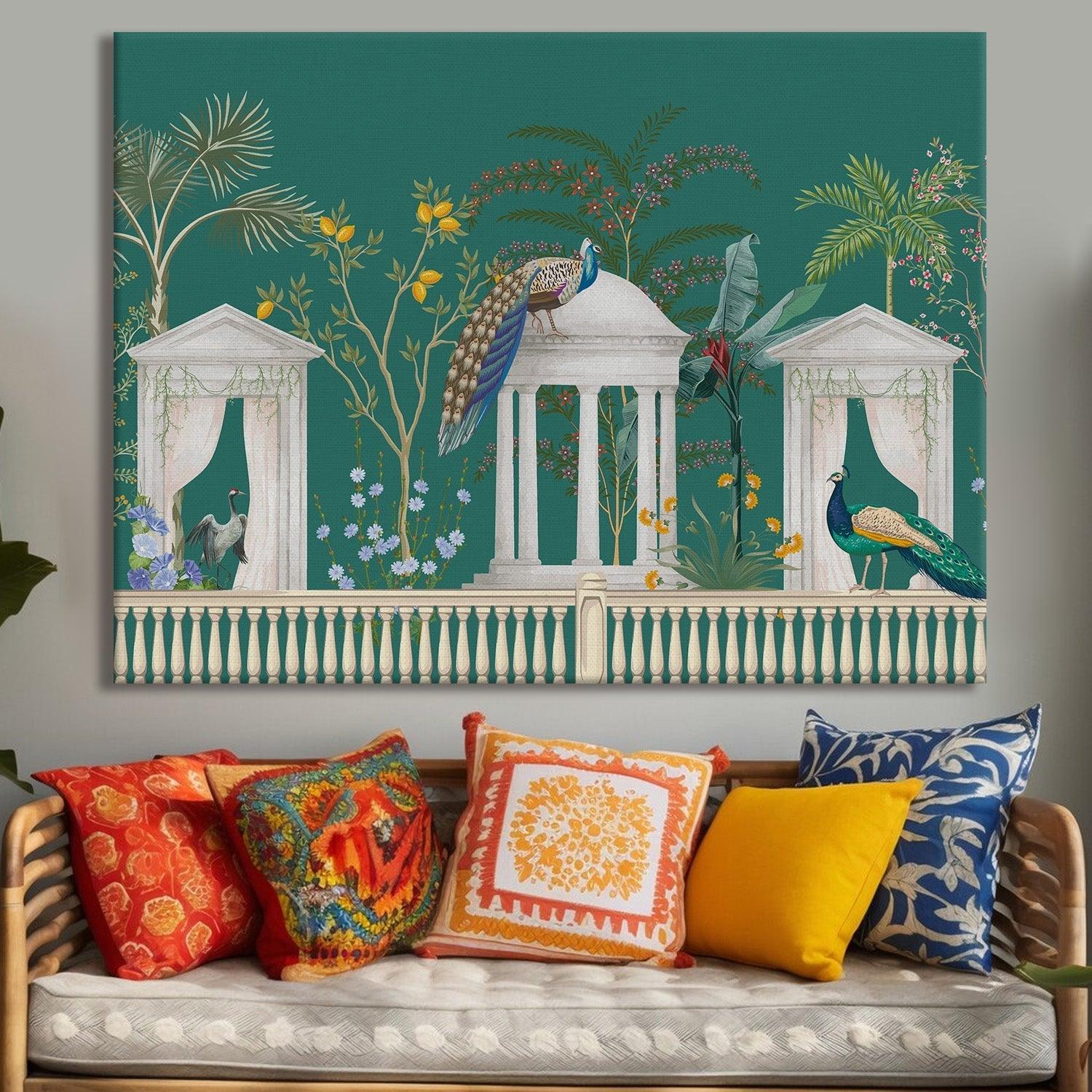 Indian Ethnic Traditional Wall Art Large Size Canvas Painting For Home and Hotels Wall Decoration. (ETHWA02)