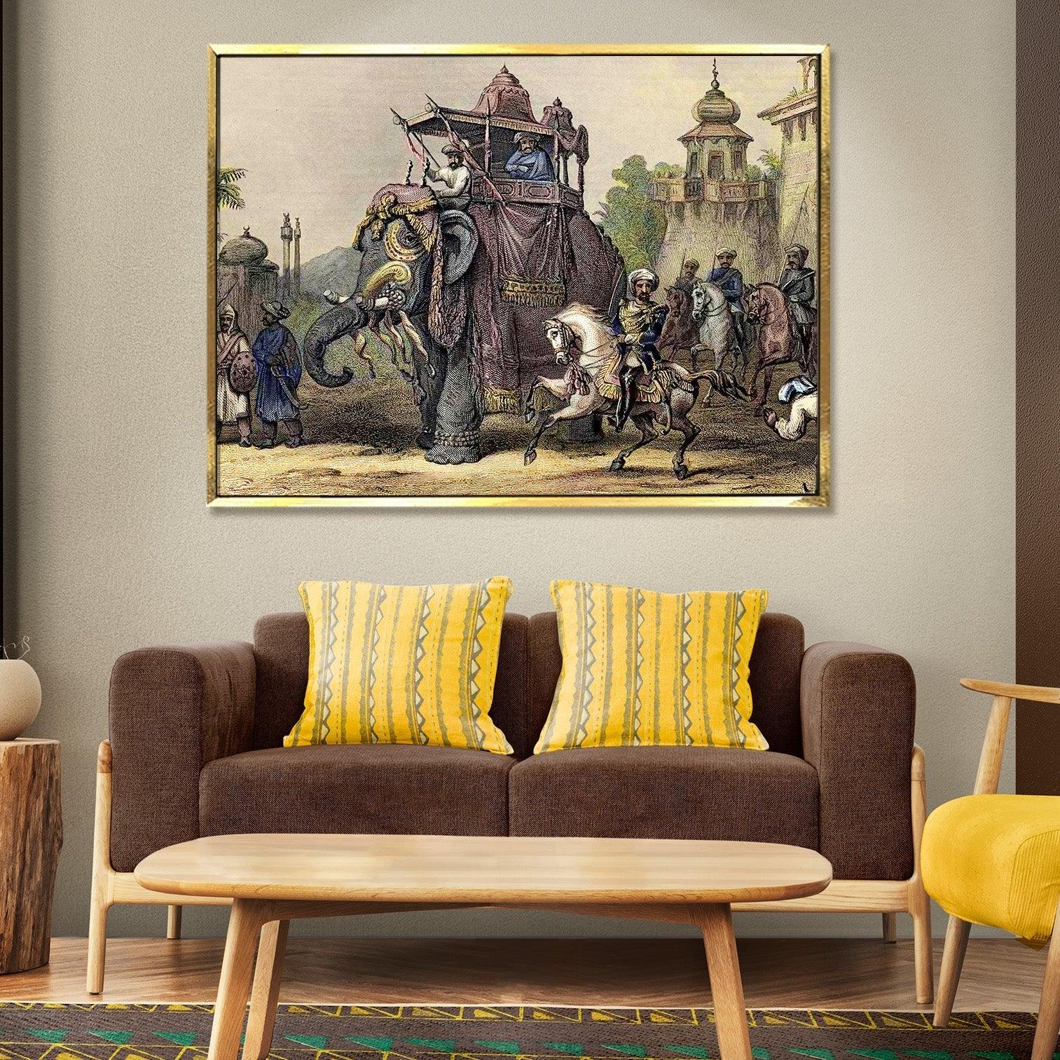 Indian Ethnic Traditional Wall Art Large Size Canvas Painting For Home and Hotels Wall Decoration. (ETHWA08)