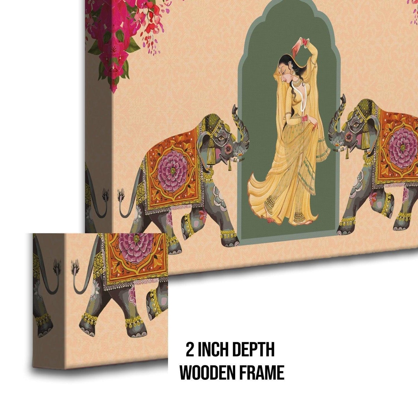 Indian Ethnic Traditional Wall Art Large Size Canvas Painting For Home and Hotels Wall Decoration. (ETHWA16)