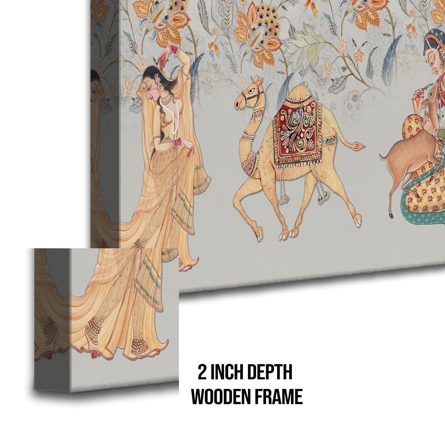 Indian Ethnic Traditional Wall Art Large Size Canvas Painting For Home and Hotels Wall Decoration. (ETHWA17)