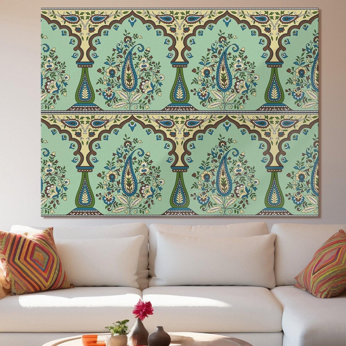 Indian Ethnic Traditional Wall Art Large Size Canvas Painting For Home and Hotels Wall Decoration. (ETHWA19)