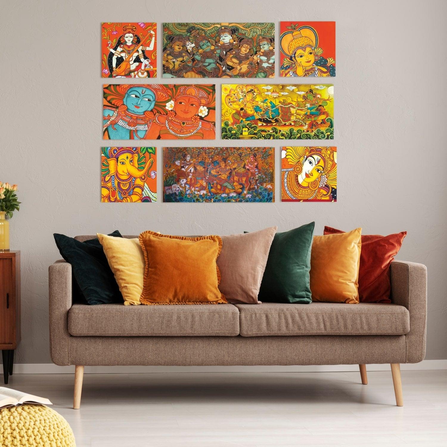 Indian Ethnic Kerala Mural Art Canvas Painting