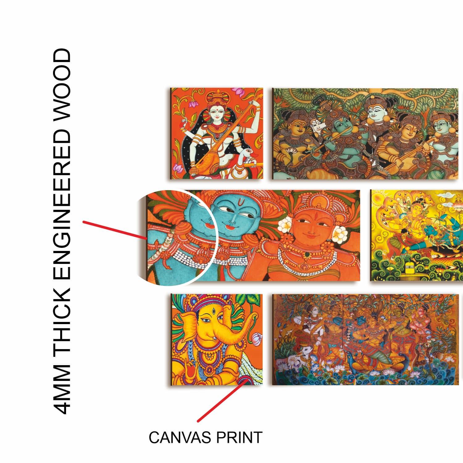 Indian Ethnic Kerala Mural Art Canvas Painting