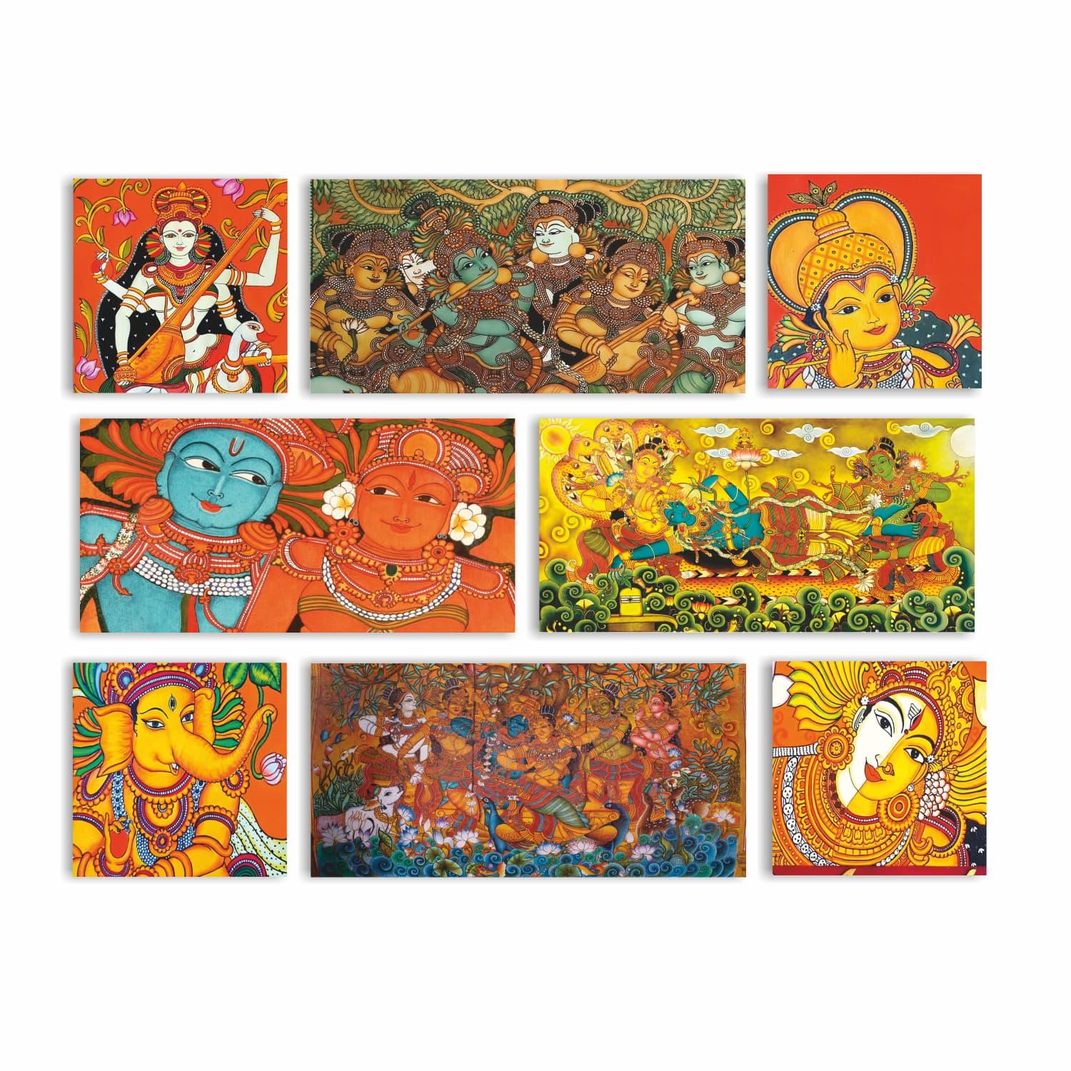 Indian Ethnic Kerala Mural Art Canvas Painting